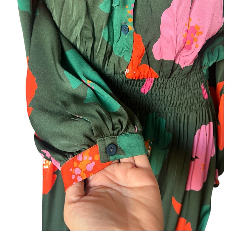 Tucker NYC Green Floral Midi Dress - Picture 8 of 10